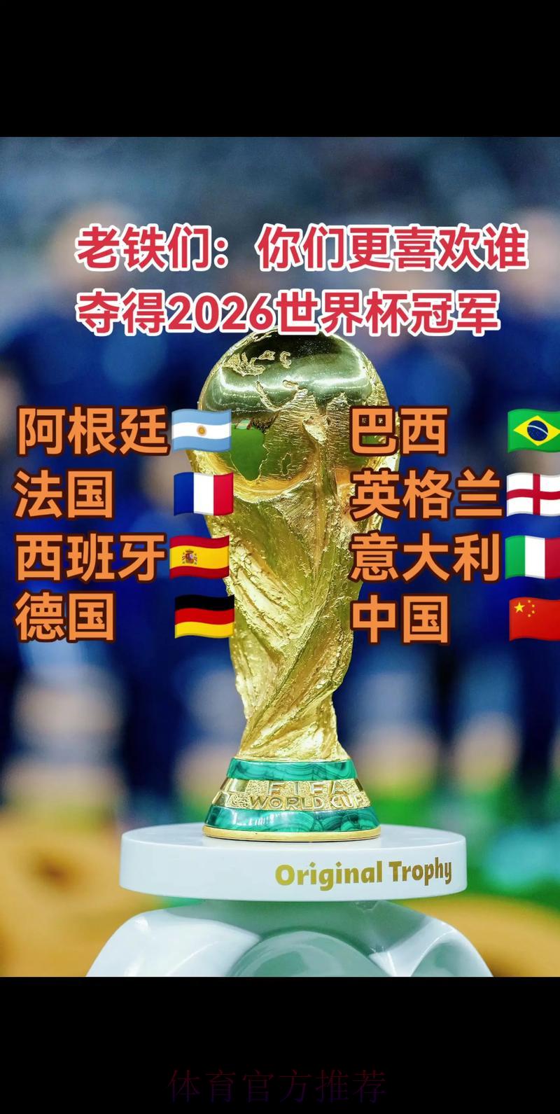 竞猜2026年世界杯冠军归属，押注你心中的夺冠球队